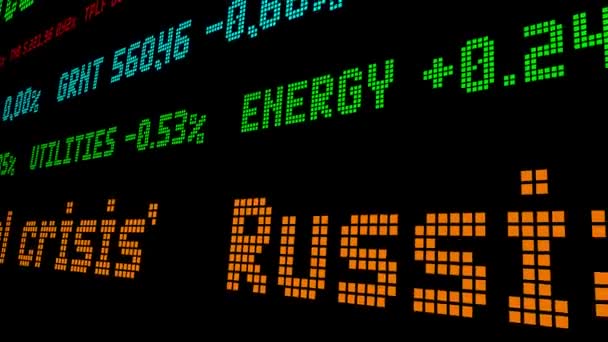 Russia is facing a serious financial crisis stock ticker — Stock Video
