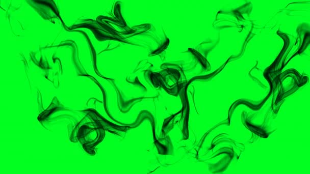 绿色屏幕上的黑烟 — 图库视频影像