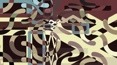 Geometrik şekiller ve elementlerle yapılan soyut bileşimin çizimi