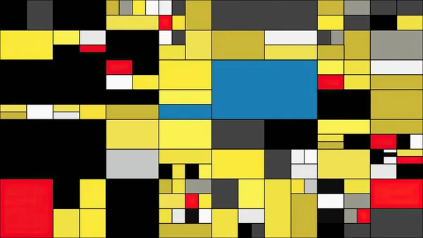 Colorful Rectangles Mondrian Style Art Illustration — ストック写真