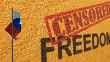 Rus bayrağı sansürlenmiş özgürlüğe karşı direkte