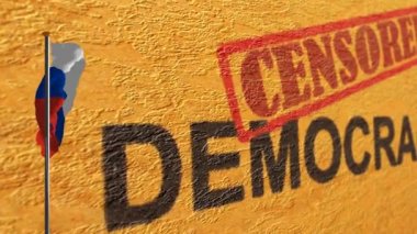 Sansürlü demokrasiye karşı direkte Rus bayrağı