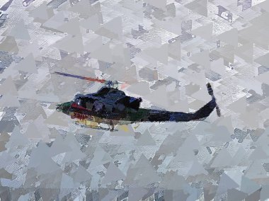 Askeri helikopterin sanat eseri.