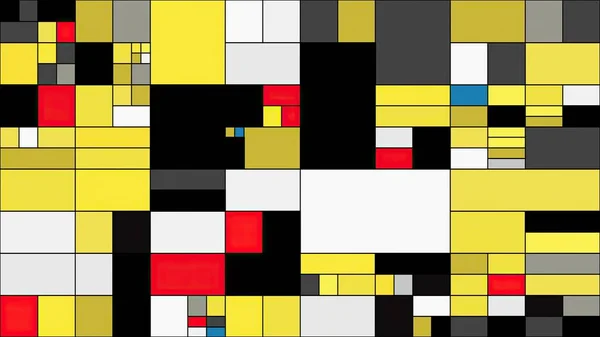 Renkli Dikdörtgenler Mondrian Tarzı Sanat Resimlemesi — Stok fotoğraf