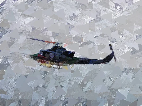 Askeri helikopterin sanat eseri.