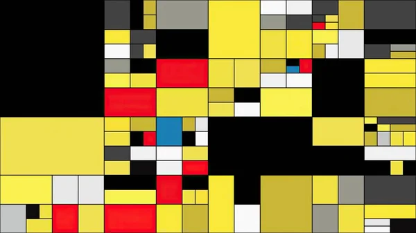 Retângulos Coloridos Ilustração Arte Estilo Mondriano — Fotografia de Stock