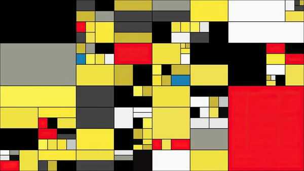 Colorful Rectangles Mondrian Style Art Illustration — ストック写真