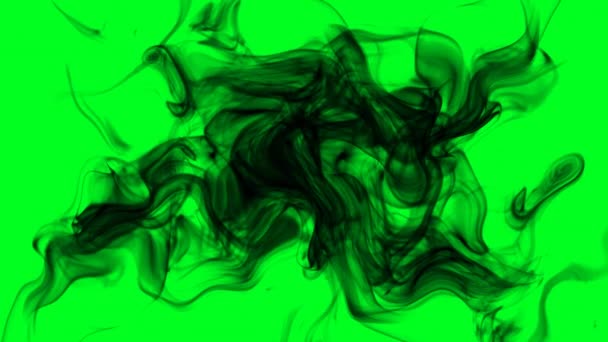 绿色屏幕上的黑烟 — 图库视频影像