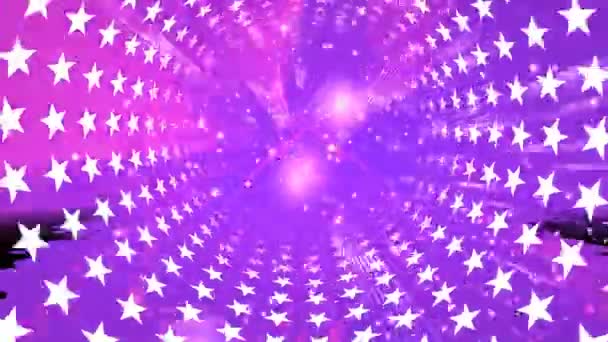 紫の光と星の輝き背景 — ストック動画