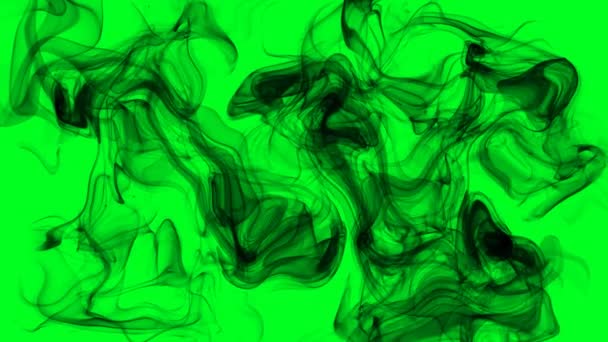 Svart rök på grön skärm — Stockvideo