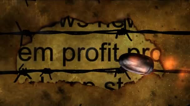 Bullet in slow motion against profit background — Stock Video