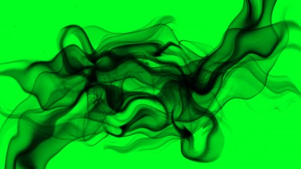 緑の画面上の黒い煙 — ストック動画