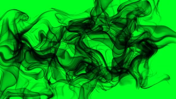 Μαύρος καπνός σε πράσινη οθόνη — Αρχείο Βίντεο