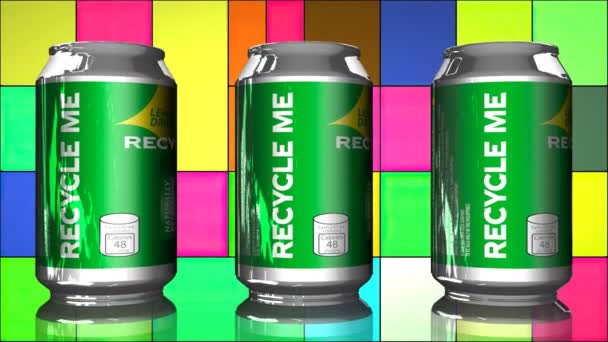 Les canettes de soda avec étiquette me recyclent — Video