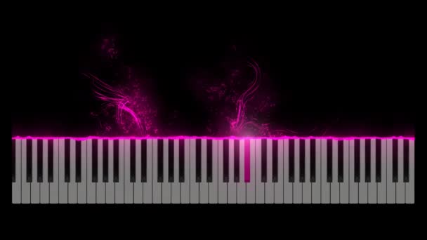 Particles floating out od piano keyboard — Stockvideo