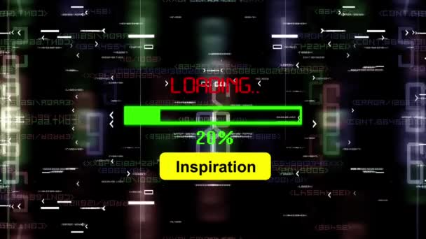 Inspiration loading progress bar on the screen — Video Stock