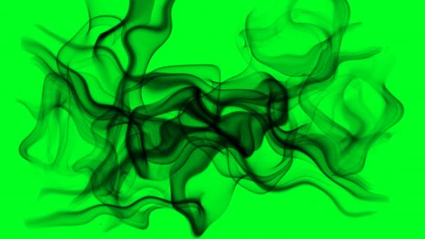 Czarny dym na zielonym ekranie — Wideo stockowe