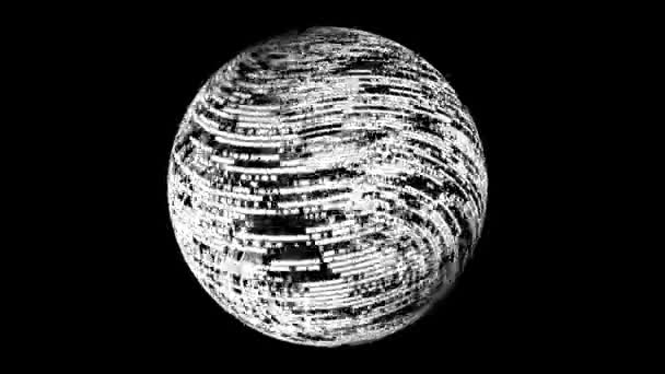 Bit stream digital pixels on rotating sphere — Videoclip de stoc