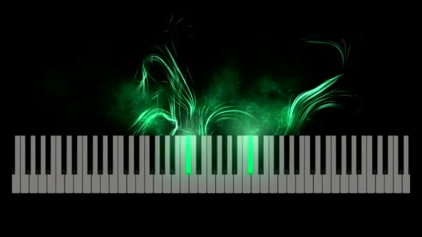 Particles floating out od piano keyboard — Stockvideo