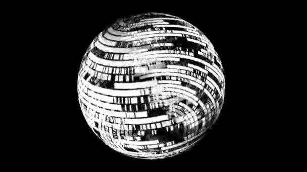 Bit stream digital pixels on rotating sphere — Videoclip de stoc