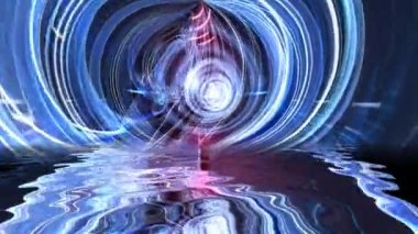 Soyut geleceksel dijital arkaplan suya yansıtılıyor