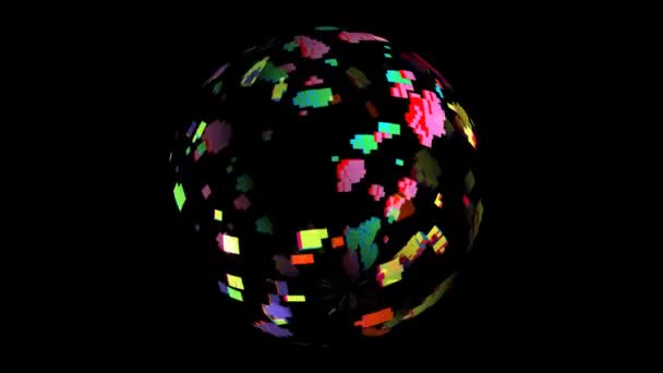 Piceluri colorate pe sfera rotativă — Videoclip de stoc