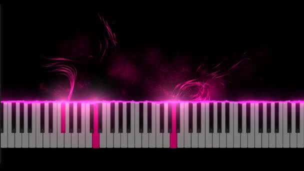 Частицы плавающей фортепианной клавиатуры — стоковое видео