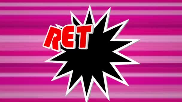 Retro Pop Art Text Vor Buntem Hintergrund — Stockvideo