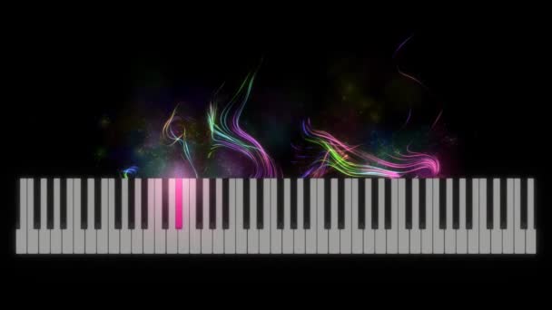 Particles Floating Out Piano Keyboard — стоковое видео