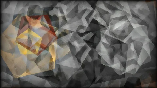 Würfel Und Dreiecke Zeichnen Digitale Kunst — Stockfoto