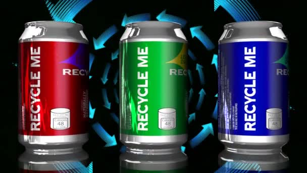 Soda Cans Label Recycle — ストック動画
