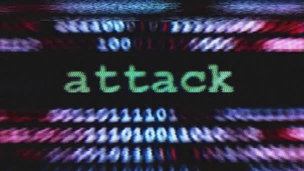 Attack Data Screen Glitch Effect — Wideo stockowe