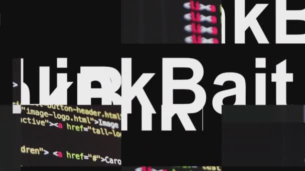 Link Bait Data Screen Glitch Effect — Stock video