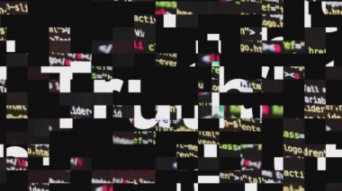 Truth text on the screen glitch effect