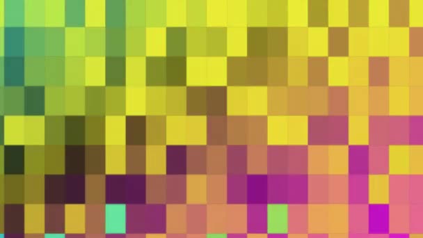Psychedelic Colorful Blocks Squares Pulsing — Vídeo de stock