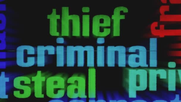 Online Crime Background Glitch Effect — Stockvideo