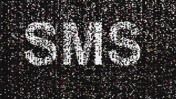 Sms Broken Data Screen Glitch Effect — Vídeo de stock