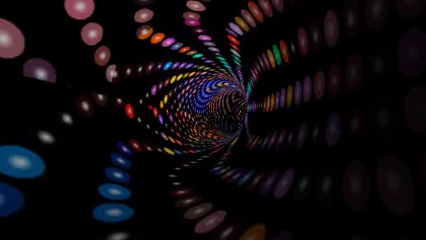 Driving Colorful Dots Tunnel — Vídeo de stock
