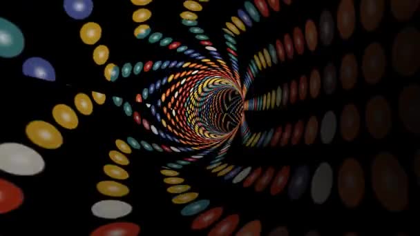 Driving Colorful Dots Tunnel — Stock video