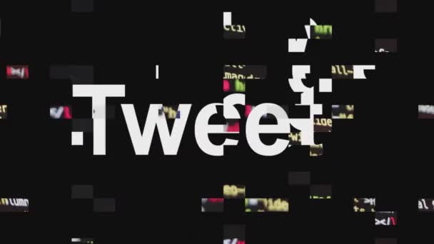 Твіт Зламані Дані Екрані Ефект Глюка — стокове відео