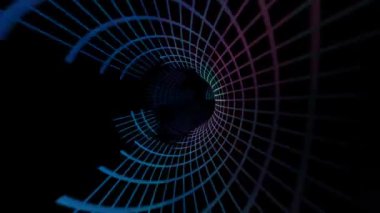 Renkli ızgara tünelinden geçiyorum.-