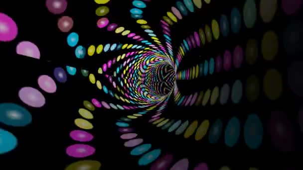 Driving Colorful Dots Tunnel — Stockvideo