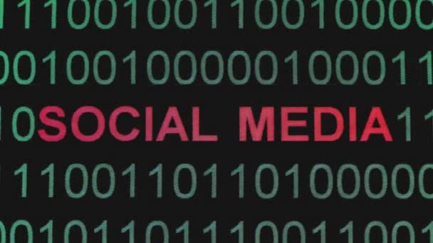 Dados Mídia Social Quebrados Efeito Falha Tela — Vídeo de Stock