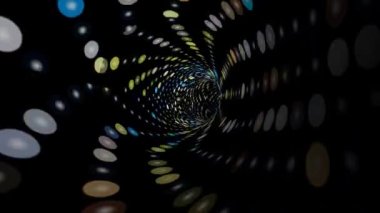 Driving through the Colorful dots tunnel