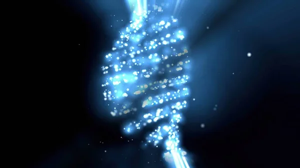 Dna Helix  Molecules On Blue Background