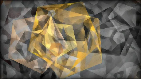 Cubes Triangles Hand Draw Digital Art — Stockfoto