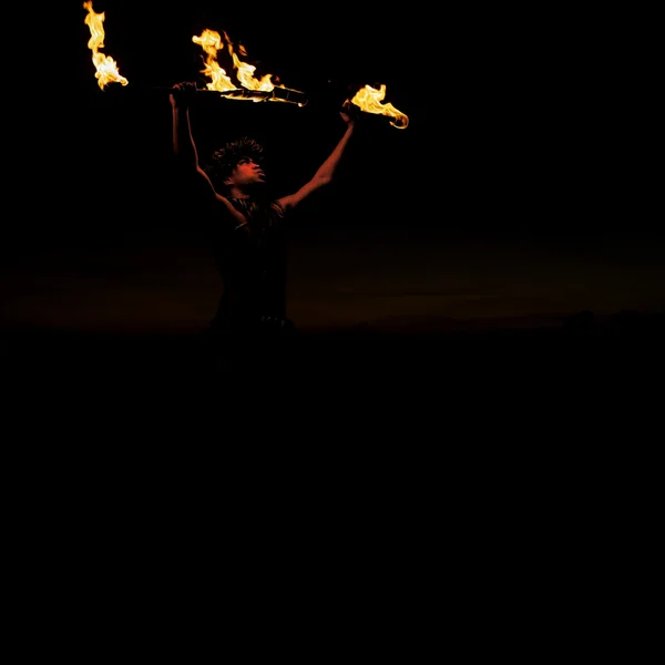 Male Fire Dancer — Stock Photo, Image