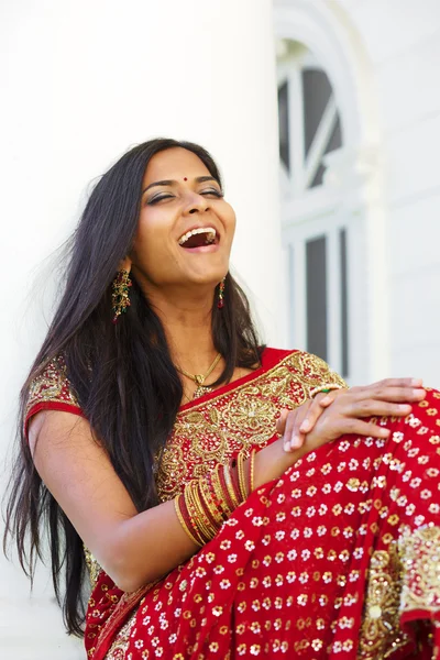 Mujer india riendo — Foto de Stock