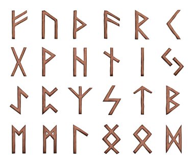 ahşap runes kümesi