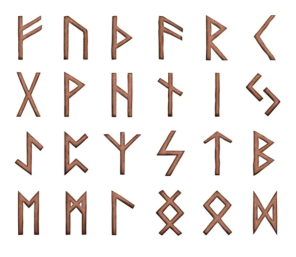 Set of wooden runes — Stock Photo, Image